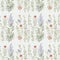 seamless wallpaper with field herbs and sage