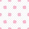 Seamless wallpaper pink roses on polka dots background.