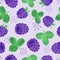 Seamless watercolor blackberry pattern.