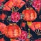 Seamless Watercolor Chinese New Year Background