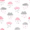 Seamless watercolor clouds pattern.