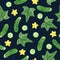 Seamless watercolor cucumber pattern. Vegetable background