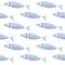Seamless watercolor fish pattern, background