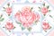 Seamless watercolor floral background. Rose background wallpaper