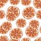 Seamless watercolor hand drawn pattern with tropical dried orange fruit slices for mulled wine healthy organic sweet winter food c