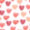 Seamless watercolor hearts pattern