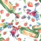 Seamless watercolor pattern with berry wine, bottle of wine, cocktail, glass with vermouth. A bottle of wine, champagne. Package,