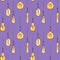 Seamless watercolor pattern lamps on rope loft style, interior lighting Edison lamps on ropes, interiors on light purple