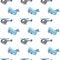 Seamless watercolor pattern. a plane and a helicopter.