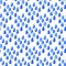 Seamless watercolor pattern with rain drops on the