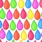 Seamless watercolor pattern rainbow drop background. Cartoon art drop texture. Vector illustration design element