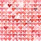 Seamless watercolor pattern. Red hearts on a white background. Valentine`s Day print. Striped ornament for wedding decor. Vector