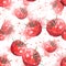 Seamless watercolor pattern of red tomatoes. Vintage drawing of vegetables. For used on card, wallpaper, poster, banner, panel or