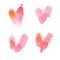 Seamless watercolor pattern with regular colorful hearts. Light and soft tints of pink, girlish design.