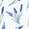 Seamless watercolor pattern of sprigs of flowering lavender.