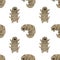 Seamless watercolor pattern tardigrades, cute water bear