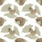 Seamless watercolor pattern tardigrades, cute water bear