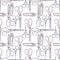 Seamless watercolor pattern of various sewing scissors.