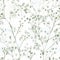 A seamless watercolor pattern with a whisper-soft portrayal of baby's breath and foliage in minty white and green