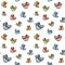 A seamless watercolor pattern with wool socks