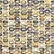 Seamless watercolour retro pattern 60s