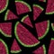 Seamless watermelon texture, endless fruit background.