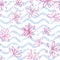 Seamless wave pattern with polka dot ornament. Stylish drawn dotted backdrop. Abstract textured circle ornament