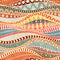 Seamless wavy pattern. Ethnic and tribal motifs. Colorful african print for textiles. Grunge texture. Ornate ornament drawn by