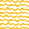 Seamless wavy pattern with yellow  curvy lines on white background. Vector illustration in hand draw doodle style. Childish art