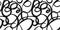 Seamless whimsical abstract hand drawn graffiti scribble pattern or freestyle swirl motif