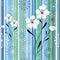 Seamless white-blue floral striped pattern