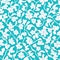 Seamless white flowery pattern on turquoise color background illustration