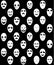 Seamless White ghost mask pattern, vector