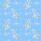 Seamless willow pattern on the blue background, scrapbooking, wall paper, high quality for print, botanical ornament, floral text