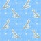 Seamless willow pattern on the blue background, scrapbooking, wall paper, high quality for print, botanical ornament, floral text