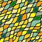 Seamless windy pattern with leaves. Decorative organic hand-drawn abstraction. Multi-colored mosaic elements. For