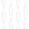 Seamless wine bottle pattern. Black linear bottles on white background. Design element for tasting, menu, wine list