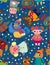 Seamless winter animal pattern