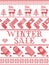Seamless Winter Sale Scandinavian style, inspired by Norwegian Christmas, festive winter pattern in cross stitch with reindeer