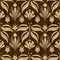 Seamless woven linen damask pattern. Aged sepia tone rustic textile pattern. Burnt umber brown texture background