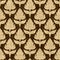 Seamless woven linen damask pattern. Aged sepia tone rustic textile pattern. Burnt umber brown texture background. Rough