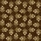 Seamless woven linen damask pattern. Aged sepia tone rustic textile pattern. Burnt umber brown texture background. Rough