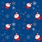 Seamless xmas pattern with santa and snowflakes