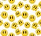 Seamless yellow distorted melting smiley face illustration pattern for fabric, wallpaper or wrapping paper. Vector