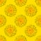 Seamless yellow flower patterm. Dandelion flower summer background close up