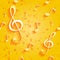 Seamless yellow pattern with music notes and key