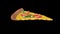 Seamless young animation of a slice of pizza isolated with alpha channel.