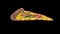 Seamless young animation of a slice of pizza isolated with alpha channel.