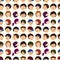 Seamless young people face pattern