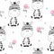 Seamless zebra baby pattern vector illustration